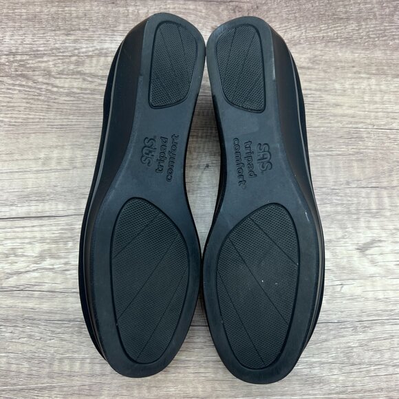 SAS Bliss Womens Shoes Size 7.5 Wide Comfort Black Wedge Slip On Made In USA - Picture 8 of 10
